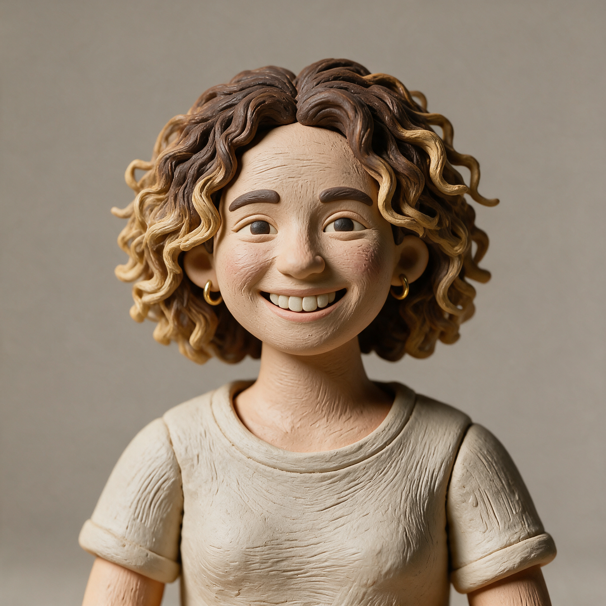 Portrait after being restyled to claymation